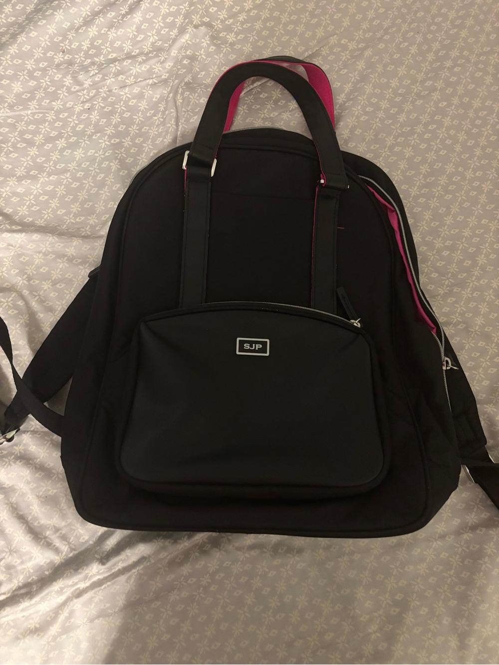 SJP by Sarah Jessica Parker Black Backpack with Pink Interior Trim